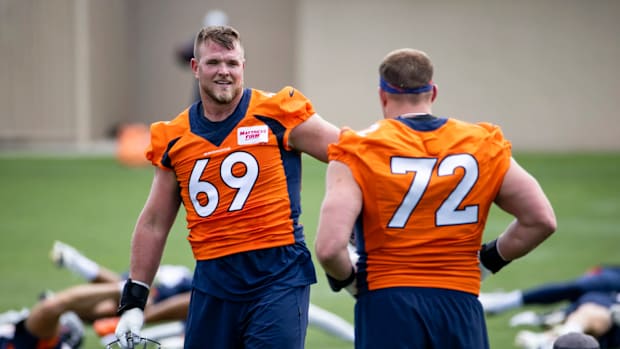 Denver Broncos offensive tackles Mike McGlinchey and Garett Bolles.